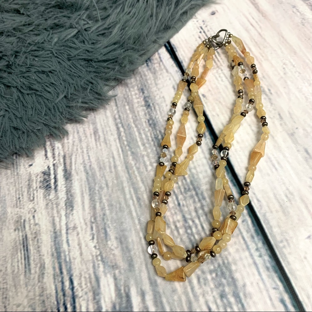 Yellow Stone Beaded Necklace